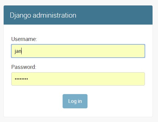 Django administration login screen