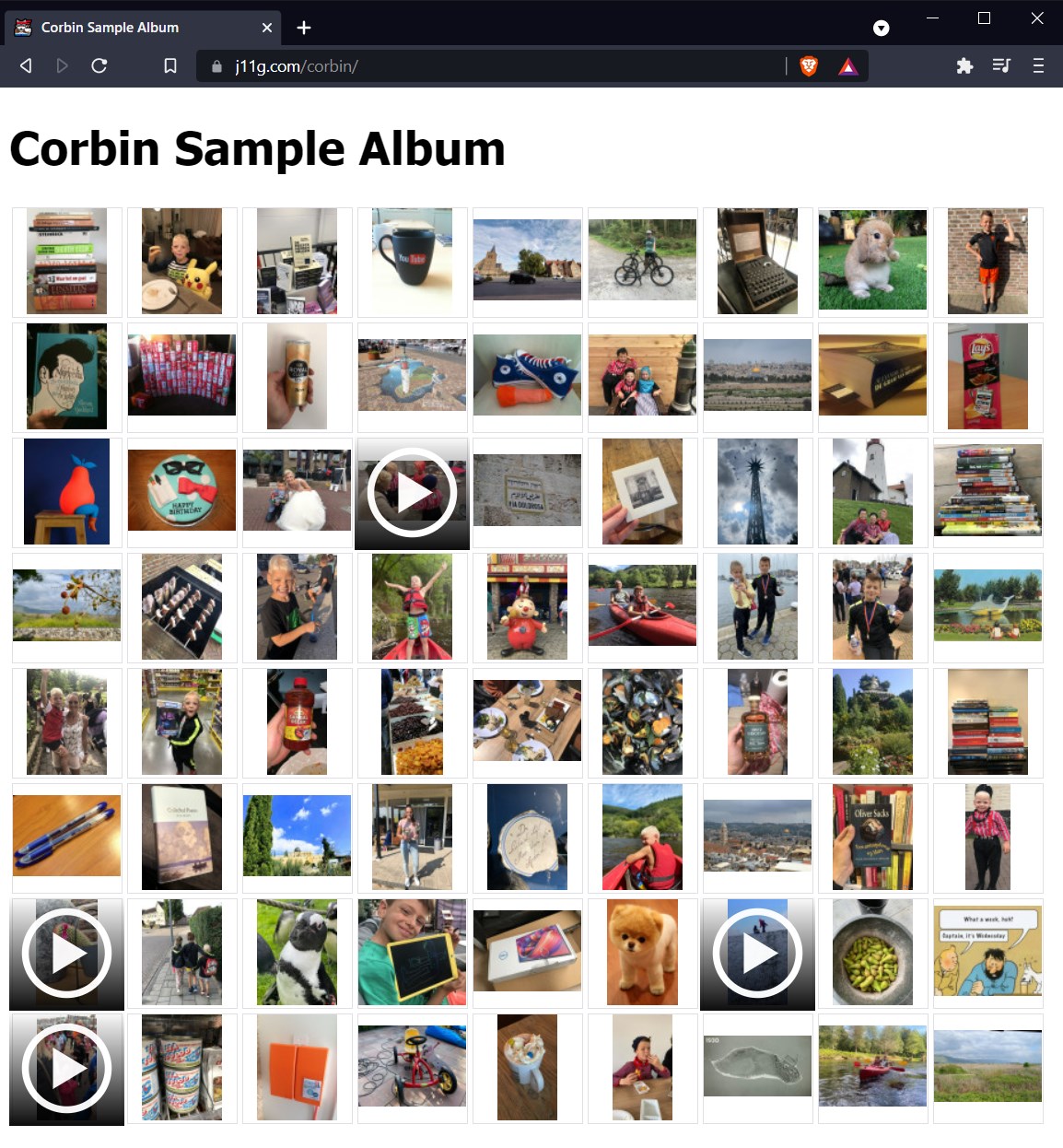 Corbin: static responsive image and video gallery generator